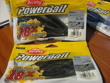 2 Packs Berkley Soft Fishing PowerBait 4" Split Tail Minnow Emerald Shiner