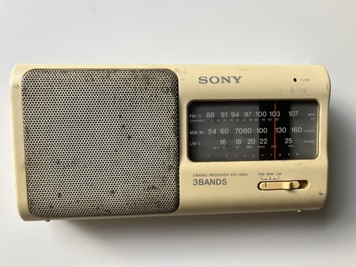 Sony ICF-480L white 3 Band Receiver FM LW MW Portable Radio - spares/repair