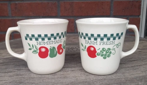 Corelle by Corning Discontinued "Farm Fresh" Set of Two Mugs