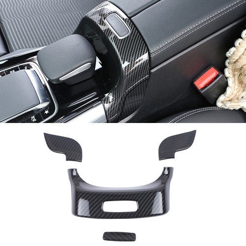 Guarnizione copri interruttore scatola bracciolo nero carbonio per Mercedes-Benz GLA H247 2020 2021 - Foto 1 di 8