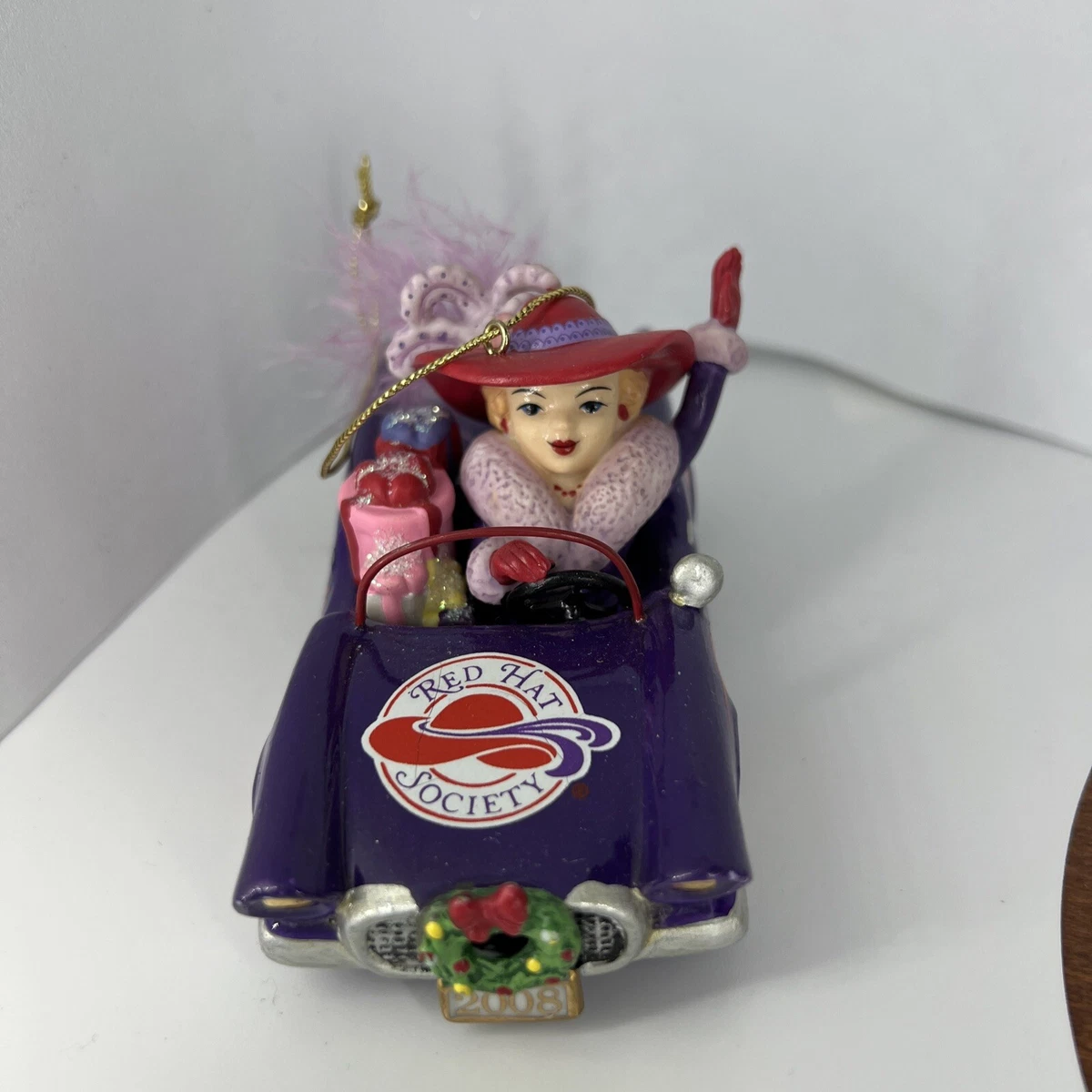 RED HAT SOCIETY Christmas Ornament by Danbury Mint 2008with