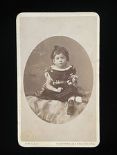 Cabinet Card Antique Photo 1800  s Young Child Girl - Birtles - Paris, France