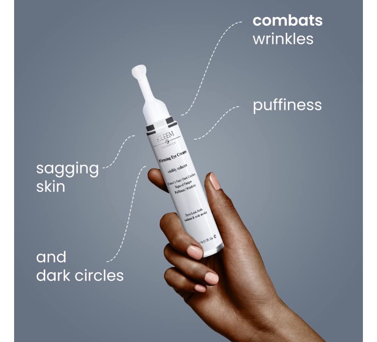 KLEEM ORGANICS AntiAging Eye Cream Reduces Eye Bags, Crow's Feet