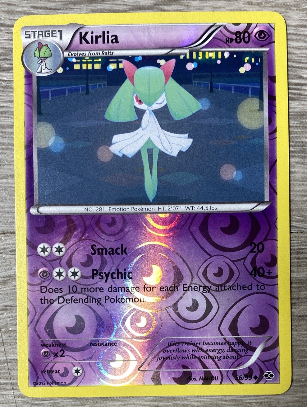POKEMON KIRLIA 56/99 BLACK & WHITE NEXT DESTINIES UNCOMMON REVERSE HOLO NM