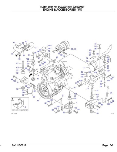 250 TL CRAWLER LOADER SERVICE PARTS MANUALTAKEUCHI TL250 BU3Z004-1 - - Picture 10 of 16
