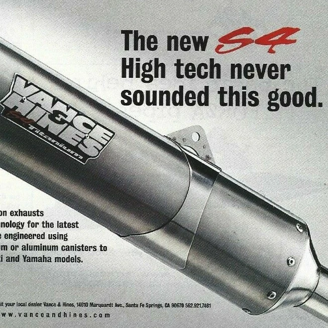 Vance Hines S4 Exhaust Print Ad Vance Hines Motorcycle