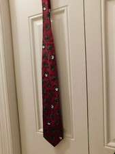 Hidden Mickey Mouse Neck Maroon Paisley Tie 100% Silk Made in USA