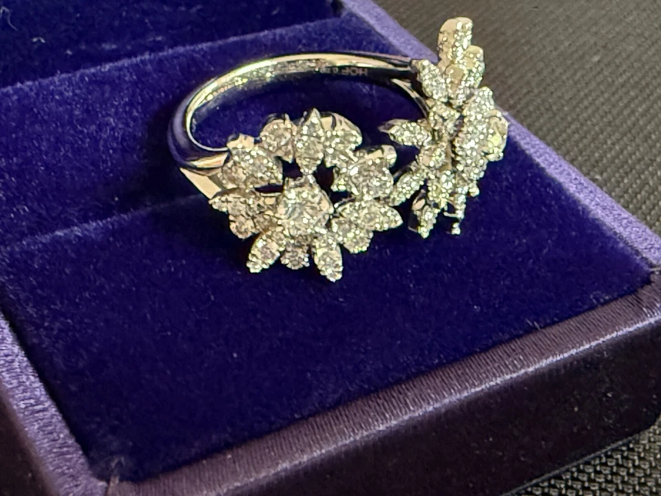 SALE! Hearts On Fire White 18k Aerial Double Sunburst Ring-Stunning, Sparkly - Image 3 of 4