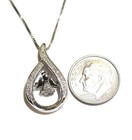New 925 sterling silver .10ct diamond simmer Angel pendant 18" necklace 4.7g — photo 3