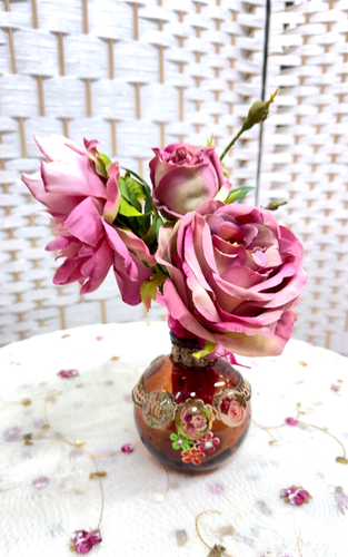 Home Decoration Collectibles Vase with Silk Flowers By Michal Negrin #219# - Picture 9 of 12