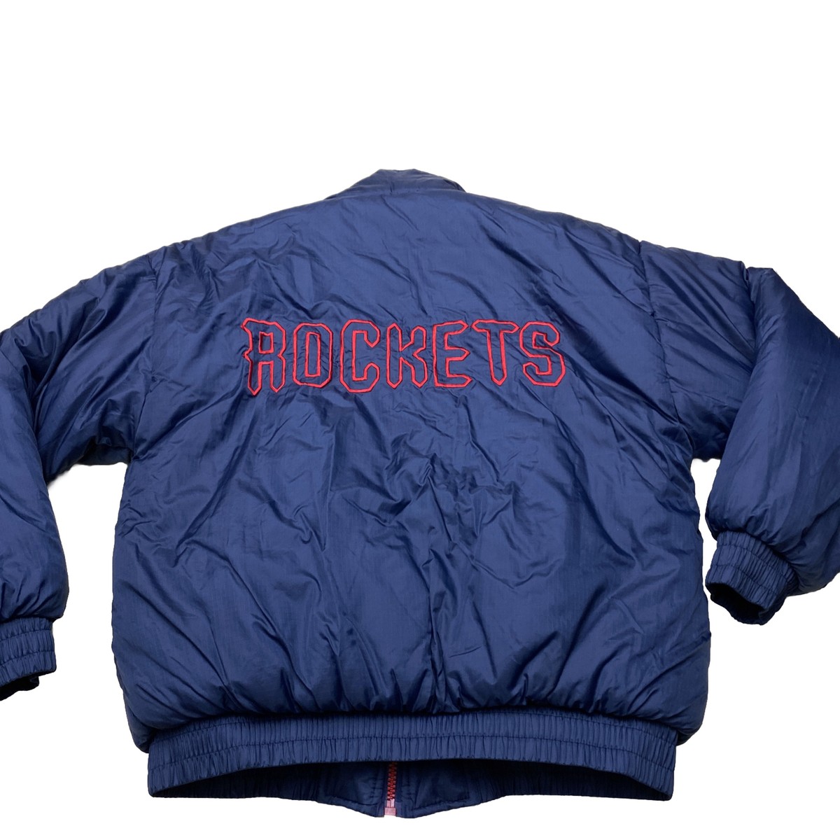 Vintage Pro Player Houston Rockets Reversible Puffer Jacket Sz XL 