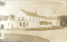 Plymouth, VT: Post Office and Cong. Church RPPC - Vintage Vermont photo Postcard