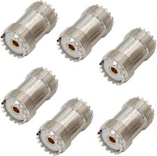 SO239 Barrel Connector, 6-Pack PL259 Coupler UHF Female to Female RF Adapter ...