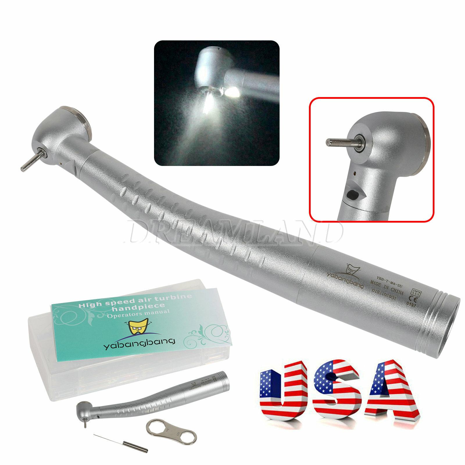 LED Fiber Optic Handpiece Big Head Air Turbine fit Multiflex Lux dentist wr