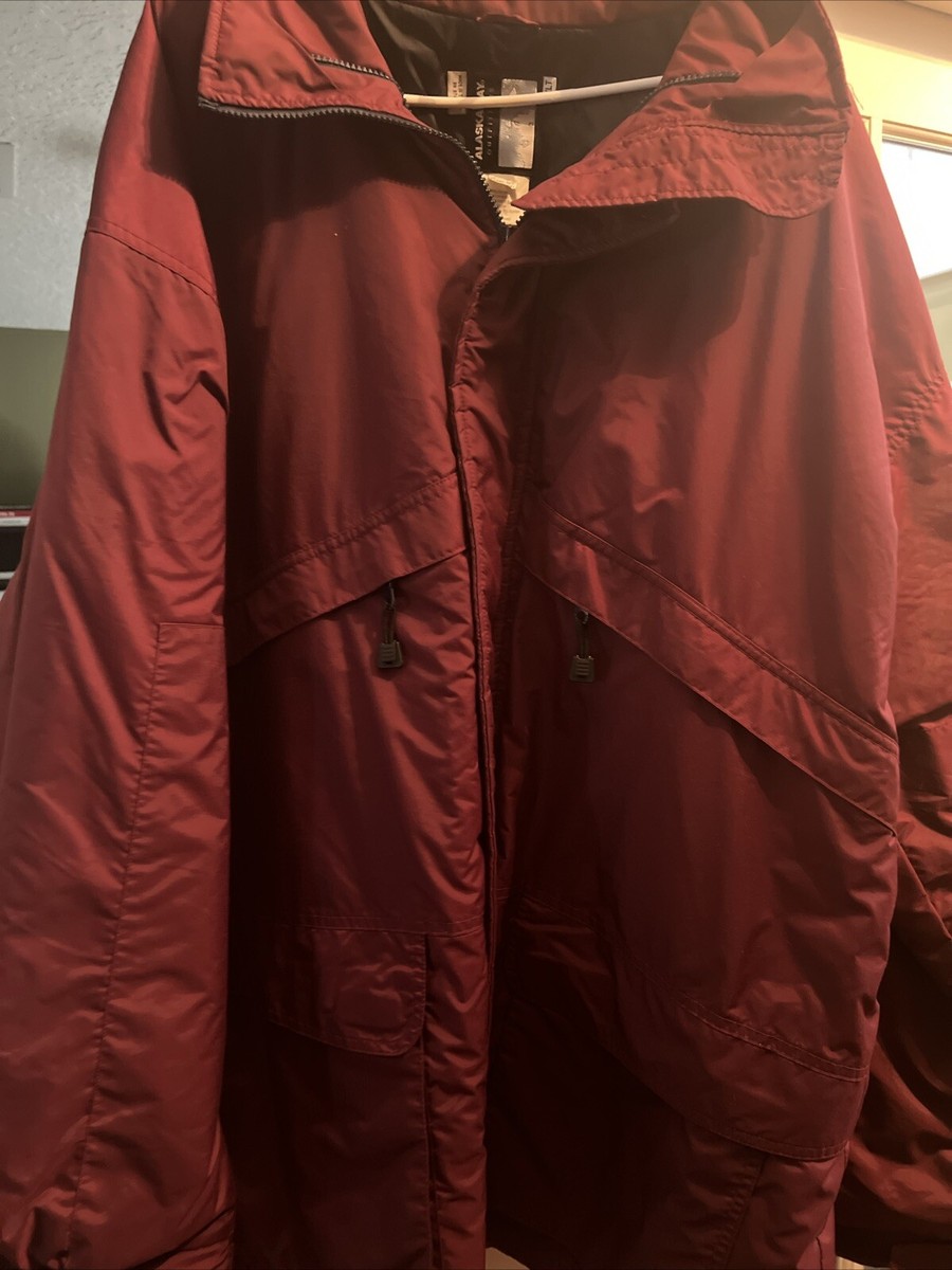 Vintage Alaska Bay Outfitters Maroon Zip Up Jacket Mens Size XLT 