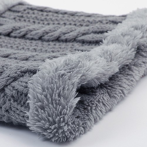 Bufanda infinita forrada de lana de invierno color liso piel sintética cuello más cálido - Imagen 11 de 24