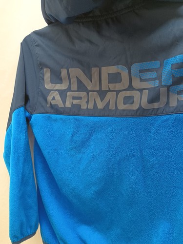Under Armour Jacket YSM Blue Youth Kids Loose Full Zip Hoodie Two Tone - Picture 8 of 13
