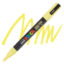 Posca Markers, Paint Marker, Sunshine Yellow, 3M Fine Tip, Opaque, Acrylic Pen
