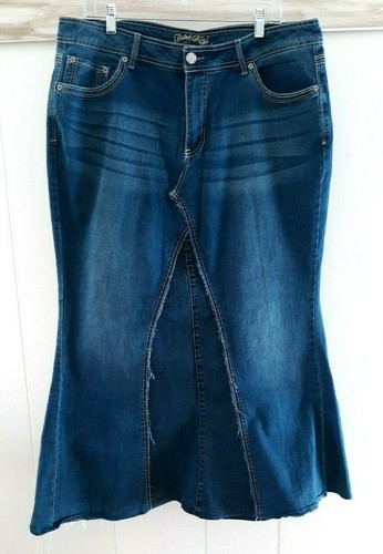 Long Denim Skirt 18W Modest Stretch No 
