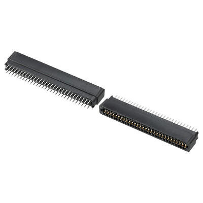 Card Edge Connector Black Socket Straight Connection 60 Pin 2.54mm Pitch, 2 Pcs