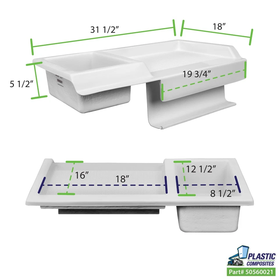 Estante de trabajo y bandeja de herramientas para piezas de camión con canastilla (montaje exterior) Foto 2 de 4