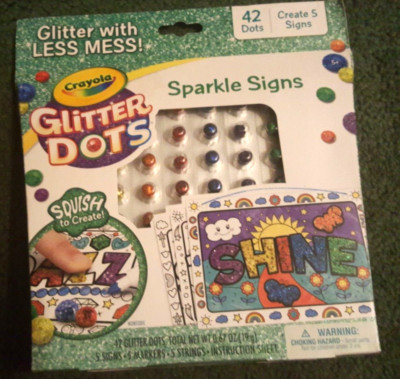 Crayola Glitter Dots Sparkle Signs Craft Kit, at Home Crafts for Kids, Age 5+