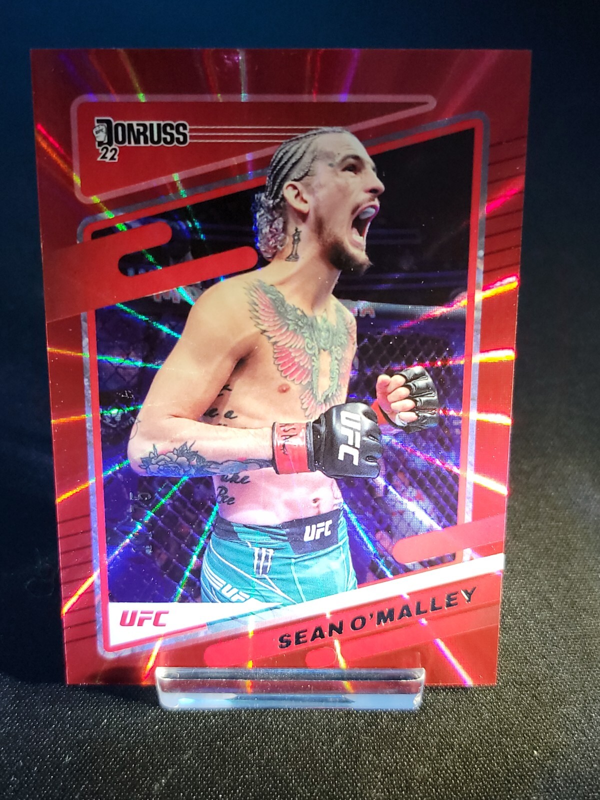 2022 Sean Omalley UFC DONRUSS RED LASER HOLO SP # /75 PACK FRESH