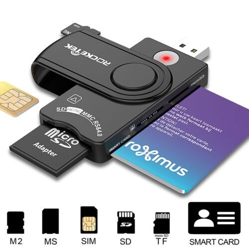 USB Smart Card Reader SIM/ DOD/ CAC/ Government/ National ID Adapter for Windows - Picture 1 of 9