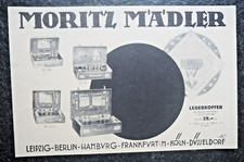 Mädler Lederkoffer mit Einrichtung , Leipzig , Alte Reklame , 1926 , (A24)