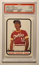 1981 TCMA Albuquerque Dukes #23 Sandy Koufax (HOF) PSA 9 MINT, Scarce, 11 Higher
