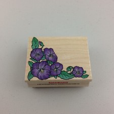 Pansy Corner Hero Arts E1579 Rubber Stamp 2-1/2  x 2  
