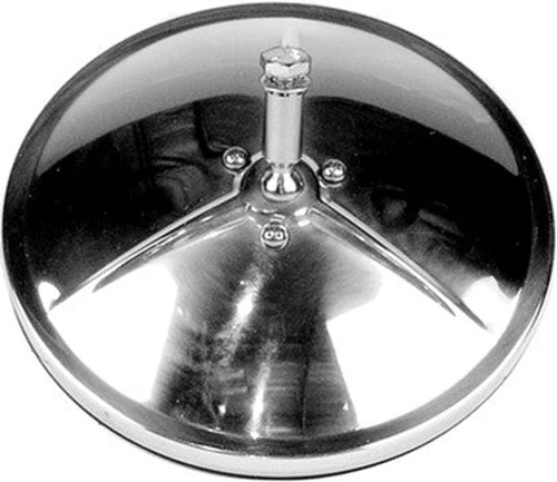 1947-72 C/10 Exterior Mirror Head 5 5/8" Round, Smooth Polished Stainless Steel.