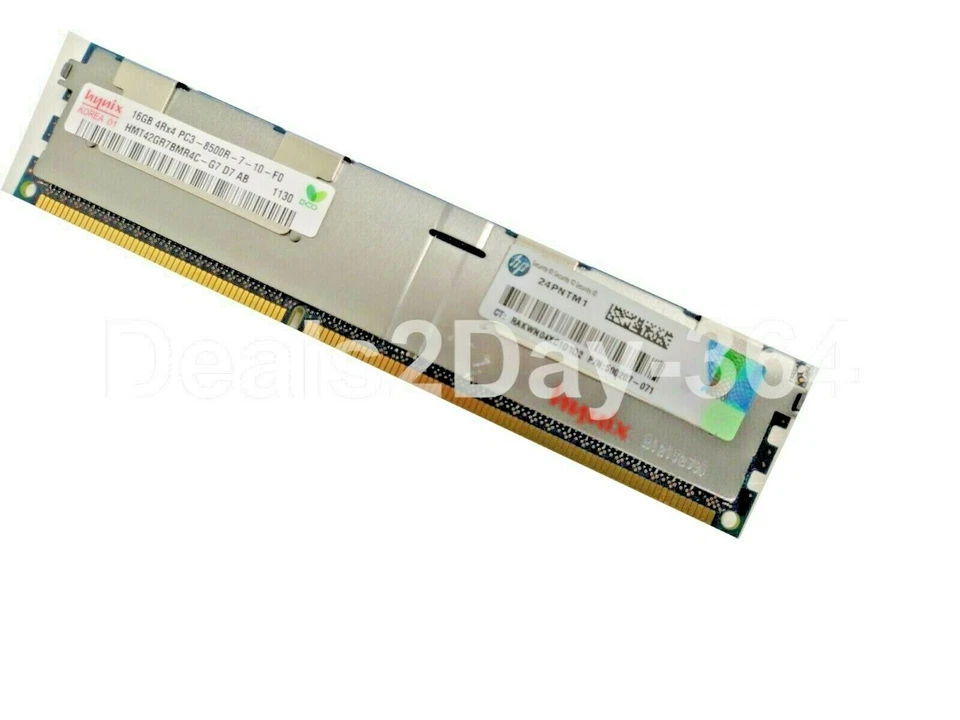 HP 500666-B21 16GB (1X16GB) 4RX4 PC3-8500R DIMM MEMORY KIT 500207-071 501538-001 - Image 2 of 4