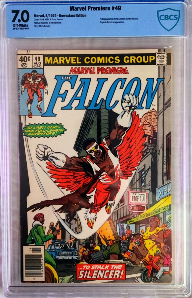 MARVEL PREMIERE FALCON #49 CBCS 7.0 KEY 1ST SILENCER SOLO RARE