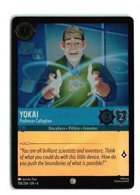 YOKAI PROFESSOR CALLAGHAN 158/204 COLD FOIL DISNEY LORCANA NM