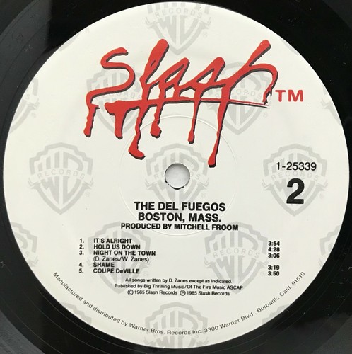 THE DEL FUEGOS "Boston, Mass." LP Original 1985 Slash 25339-1 First Press EX - Picture 4 of 6