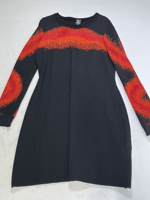 Womens Tricot Chic Red and Black Long Sleeve Dress Size 12 NEW
