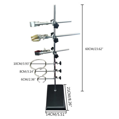 Chemistry Lab Support Iron Stand Holder Flask Condenser Clamp Retort Ring + Clip