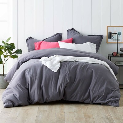 The Company Store Jersey Knit Solid Duvet Cover Twin Slate Gray Ebay