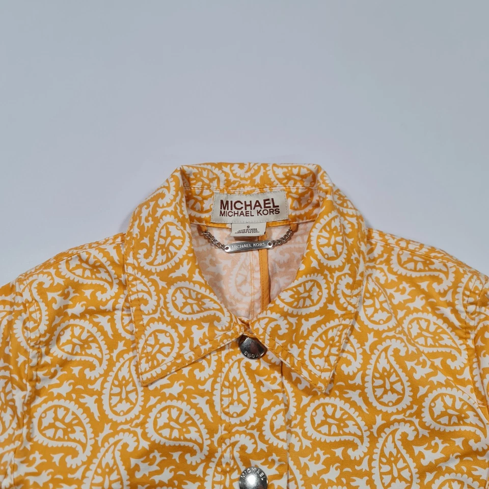 Abrigo Michael Kors Mujer Amarillo Pequeño Cachemira Manga Larga Damas Algodón Chaqueta Foto 2 de 4