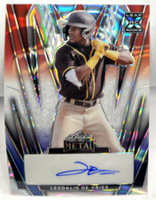 Leodalis De Vries 2024 Leaf Metal RED WHITE & BLUE Lava XRC Autograph Auto#d 2/2