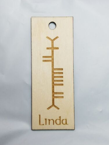 Custom Engraved Irish Name onto Wood Ogham Celtic St Patrick's Day Gift Druid - Picture 1 of 10