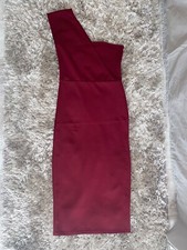Burgundy size 10 pretty little thing midi dress