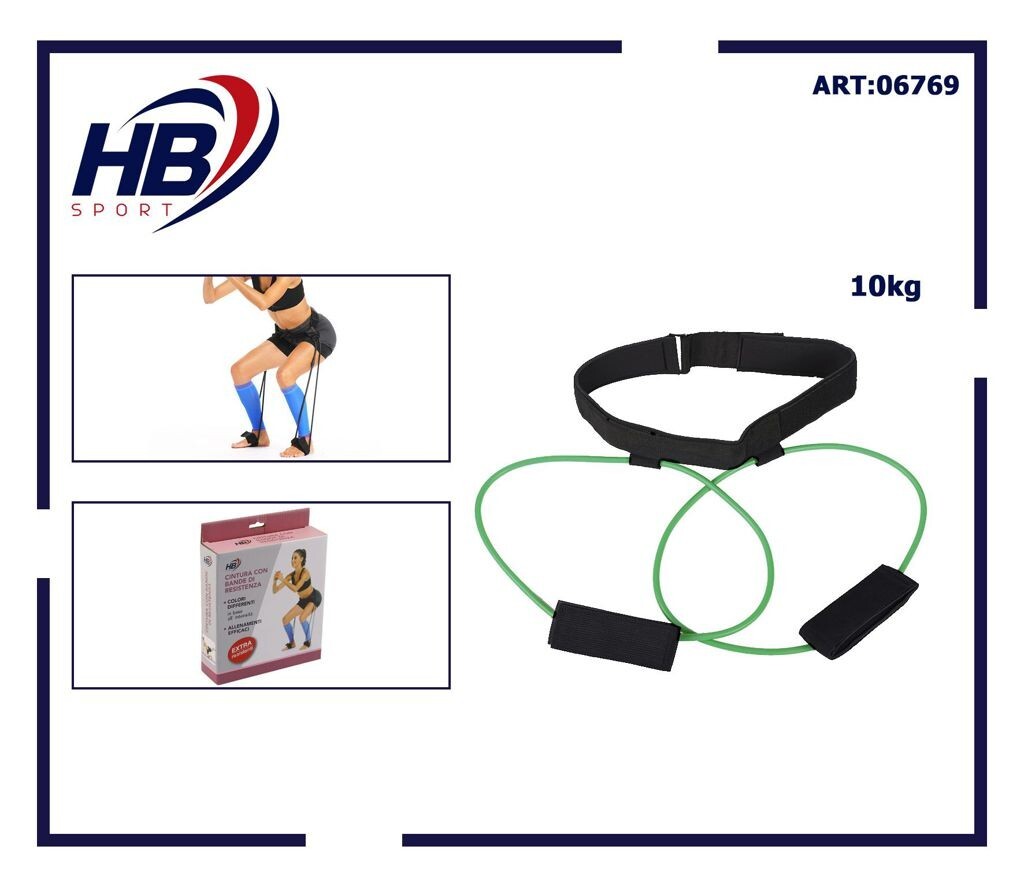 Cinturón Con Bandas De Resistencia Para Glúteos Y Piernas Squat 10Kg 06769 DFH