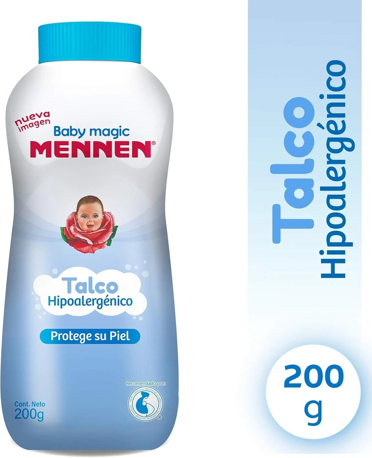 Talco Para Bebé. Mennen Baby Magic, Azul , Hipoalergénico. Protege Su Piel 200G.