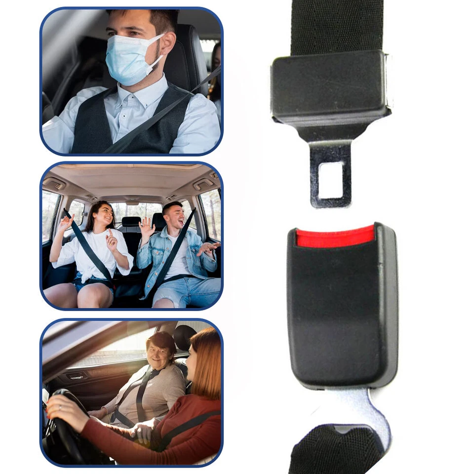 2x Retractable 3 Point Safety Seat Belt Straps Car Vehicle Adjustable Belt Kit - Image 4 of 4