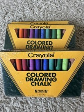 Vintage Crayola Colored Drawing Chalk 12 Colors Sealed NOT FOR CHALKBOARD 3 Pack