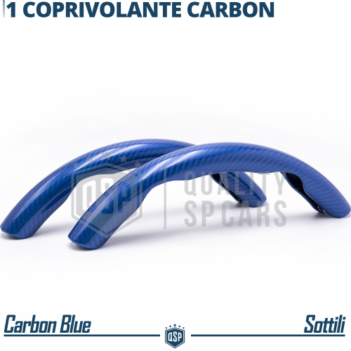 COPRIVOLANTE per MERCEDES Effetto FIBRA CARBONIO SOTTILE Blu Sportivo Tuning - Foto 2 di 11