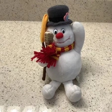 Vintage 1999 Frosty The Snowman Plush Ornament 8" Pipe Hat Scarf Stuffins