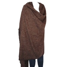 Yak Wool Blend Blanket/Throw Nepal Handmade Over-Sized  Mauve  Black